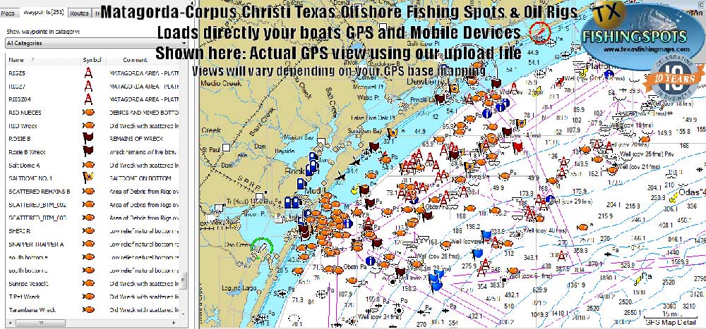 Matagorda To Corpus Christi Texas Fishing Map