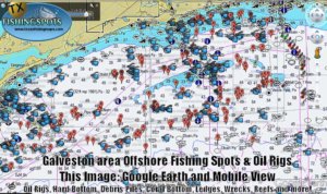 galveston-offshore-fishing-spots-map - Texas Fishing Spots Maps for GPS