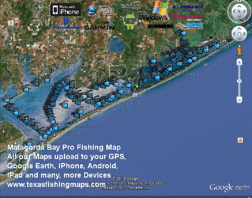 Matagorda Bay Fishing Map Google Earth