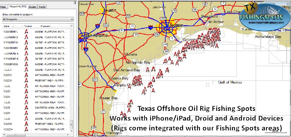 Texas oil rig fishing spots