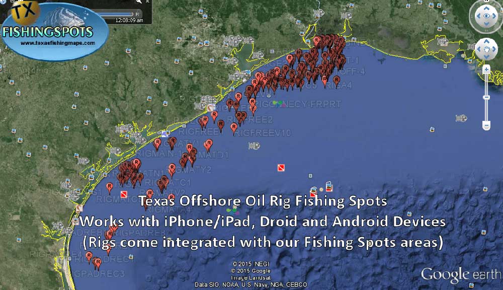 Texas Oil Rig Spots with GPS Coordinates - Texas Fishing Spots