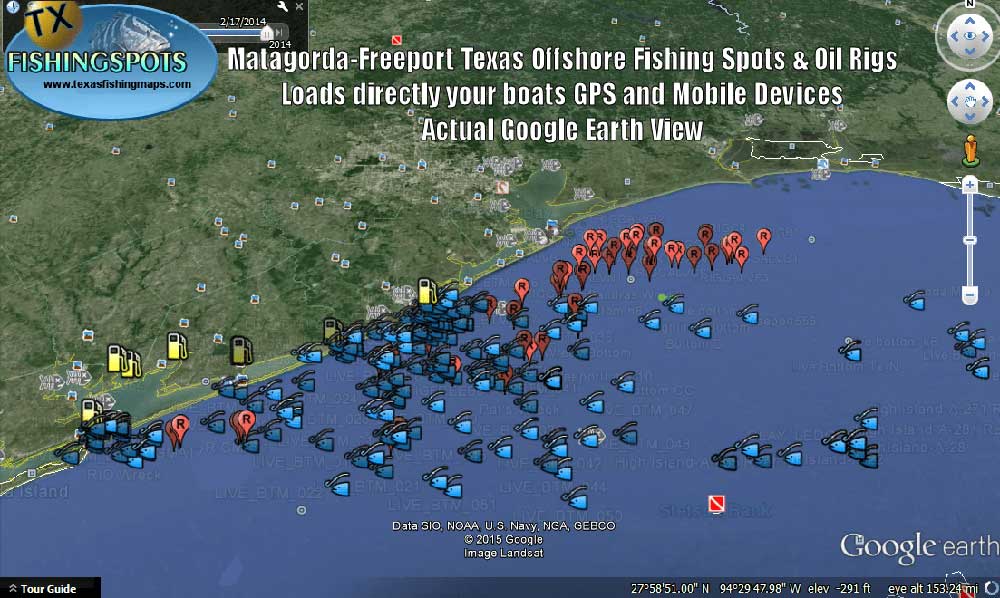 Matagorda Texas Offshore Fishing Spots Maps 