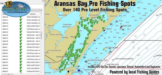 Aransas Bay Fishing Map Gps 564x260 