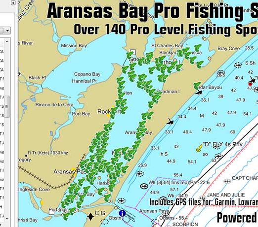 Aransas Bay Fishing Map for GPS