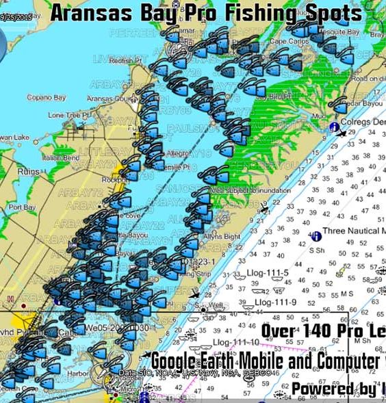 Aransas Bay Fishing Spots - Texas Fishing Spots Maps for GPS
