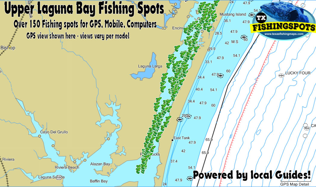 Upper Laguna Madre Bay Texas Fishing Spots for GPS