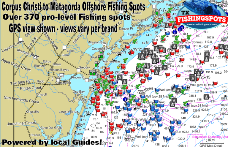 Corpus Christi to Matagorda Texas Fishing Spots | Texas Fishing Maps