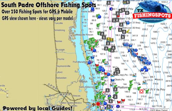 South Padre Island Texas Fishing Spots | Texas GPS Fishing Maps