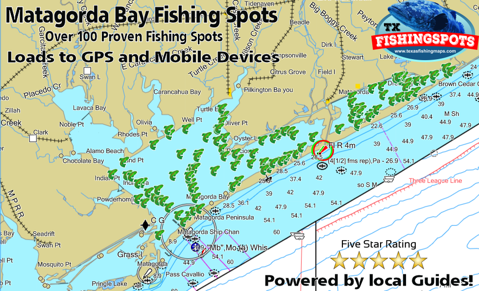 Matagorda Bay Texas GPS Fishing Spots 